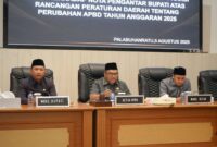 Rapat Paripurna dengan agenda Penyampaian Pandangan Umum Fraksi-Fraksi terhadap Nota Pengantar Bupati Tentang Raperda APBD Tahun 2025, Selasa (5/8/2025).
