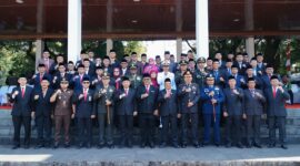 Foto bersama usai melaksanakan Upacara Hari Kesaktian Pancasila di Alun-Alun Palabuhanratu, Rabu (1/10/2025). |Foto : Dok. DPRD