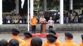 Apel kesiapan tanggap darurat bencana yang digelar di Alun-Alun Palabuhanratu, Rabu (5/11/2025).