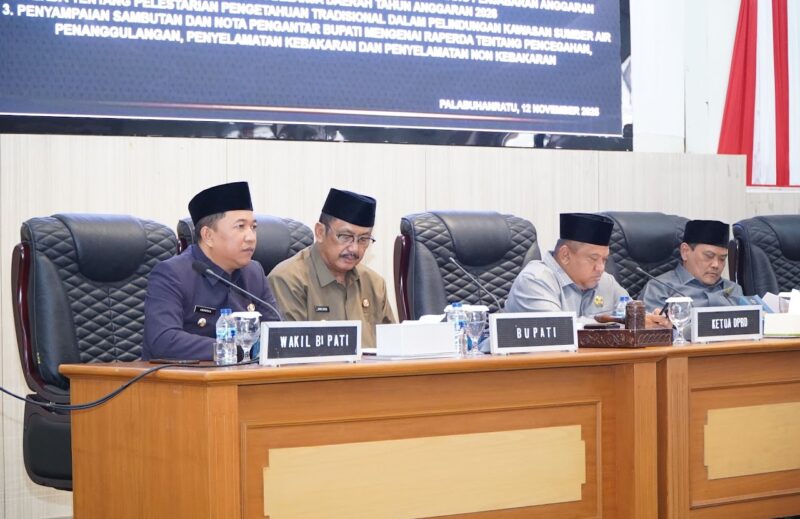 Rapat paripurna DPRD Kabupaten Sukabumi tiga pembahasan