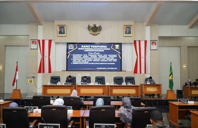 Rapat paripurna DPRD Kabupaten Sukabumi, Kamis (3/9/2026).
