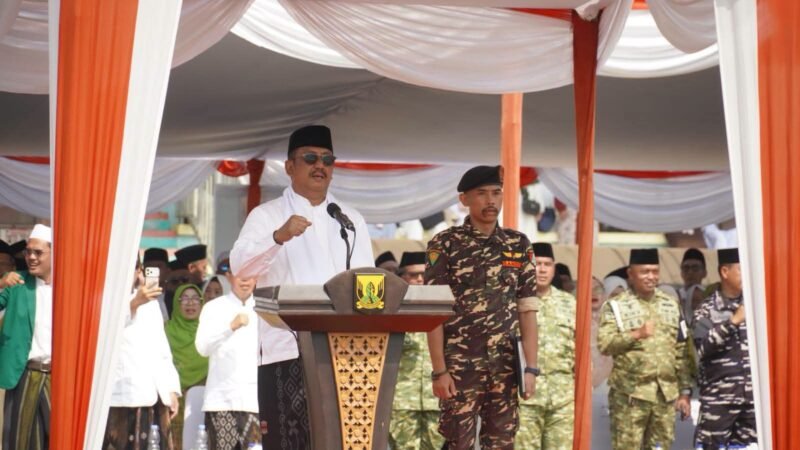 Bupati Sukabumi, Asep Japar, dalam Upacara Peringatan Hari Santri Tingkat Kabupaten Sukabumi, Kamis (22/10/2026).